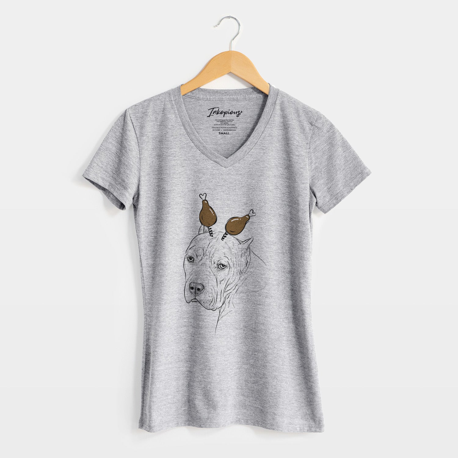 Thanksgiving Precious the Staffordshire Terrier - Women's Perfect V-neck Shirt
