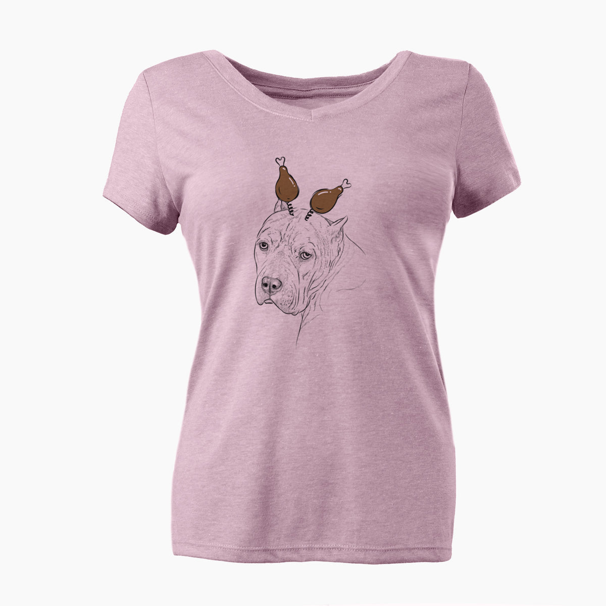 Thanksgiving Precious the Staffordshire Terrier - Women's Perfect V-neck Shirt
