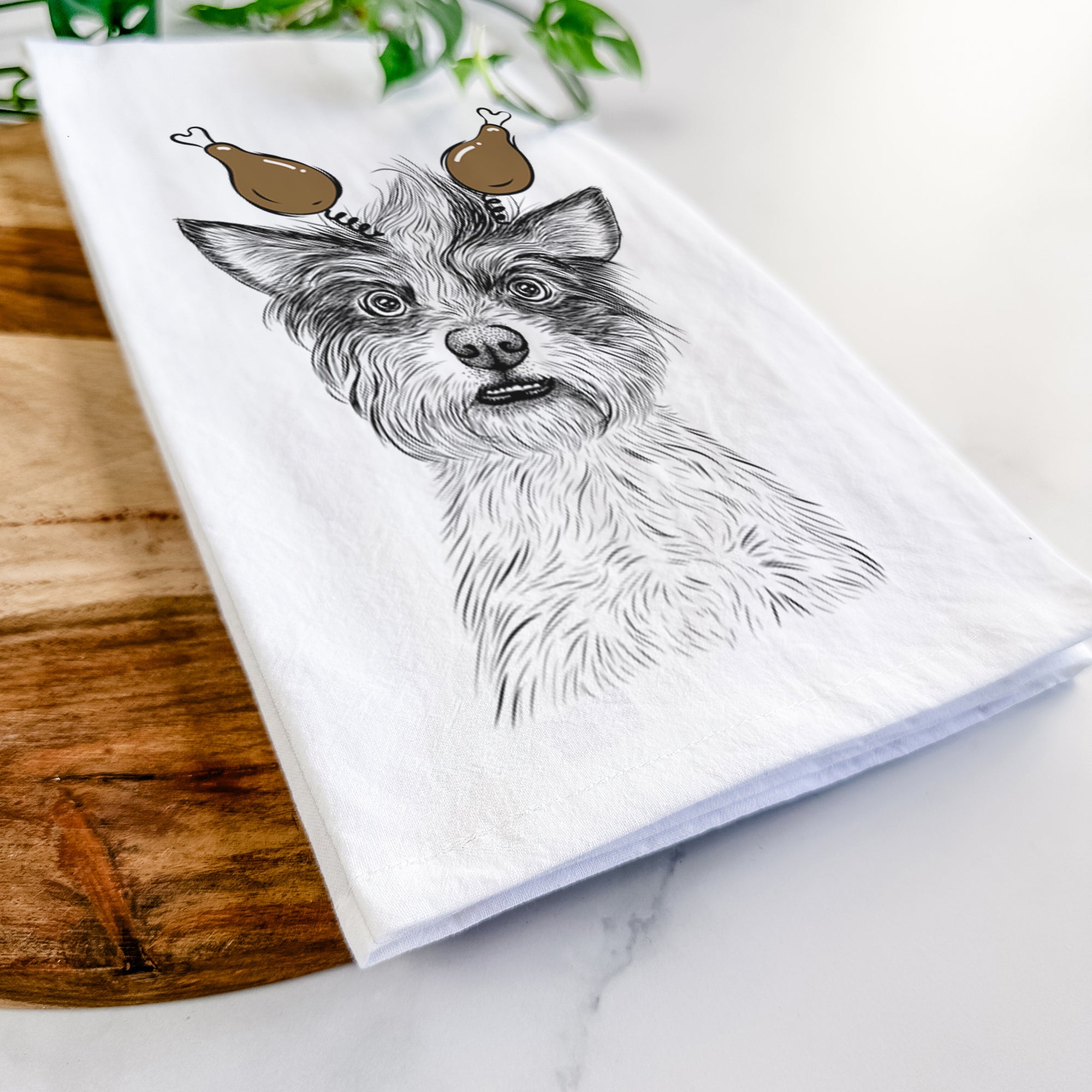 Quigley the Mixed Breed Tea Towel