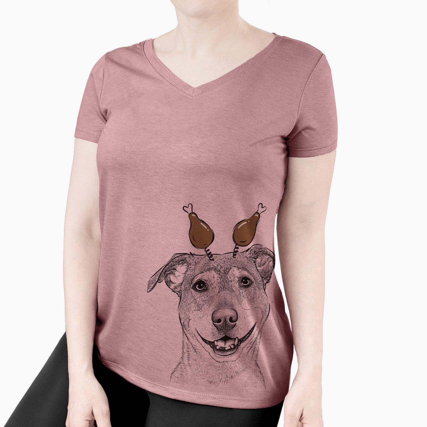 Thanksgiving Reese the Mountain Cur - Women's Perfect V-neck Shirt