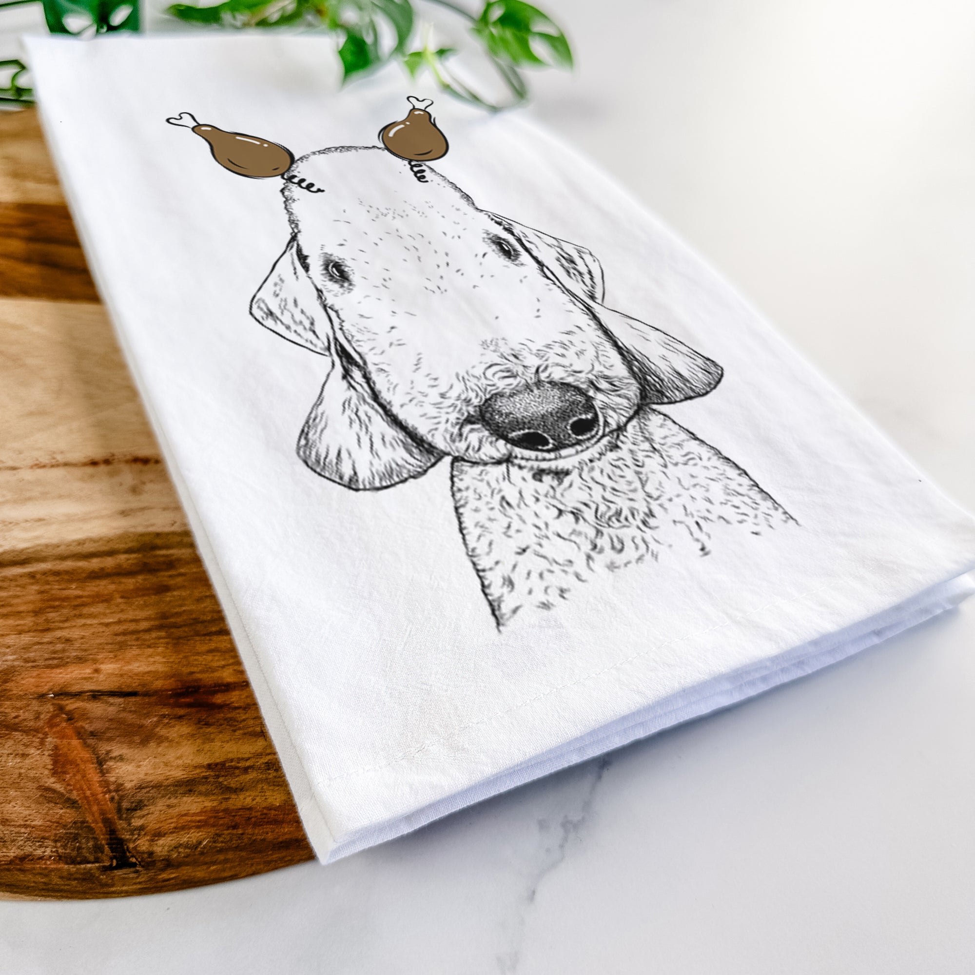 Remington the Bedlington Terrier Tea Towel