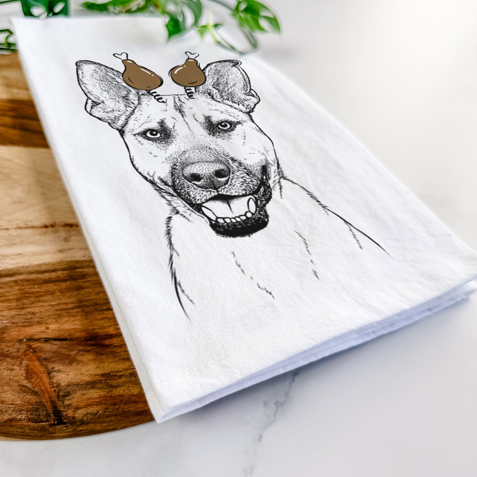 Remus the German Shepherd Mix Tea Towel