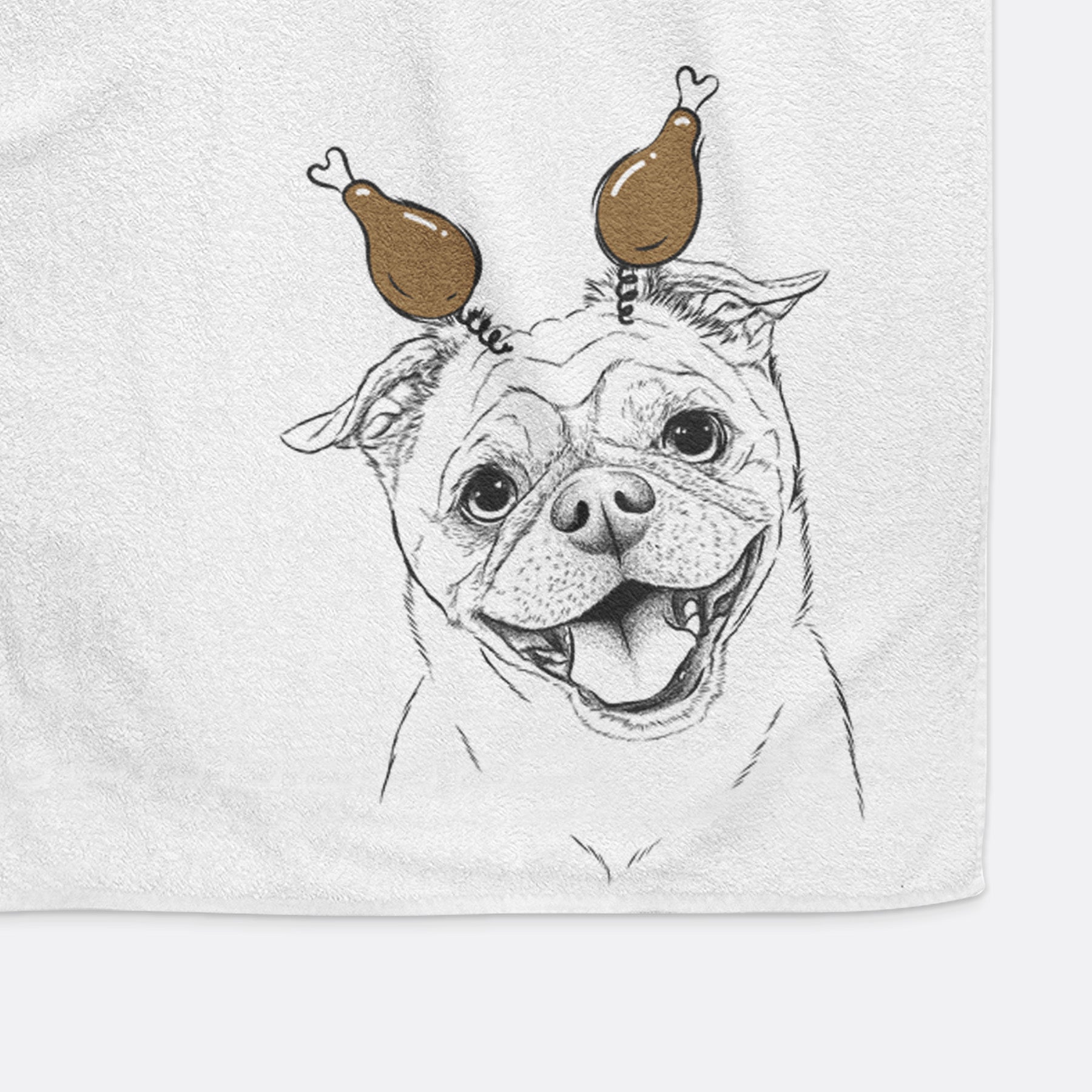 Riley the Chug Decorative Hand Towel