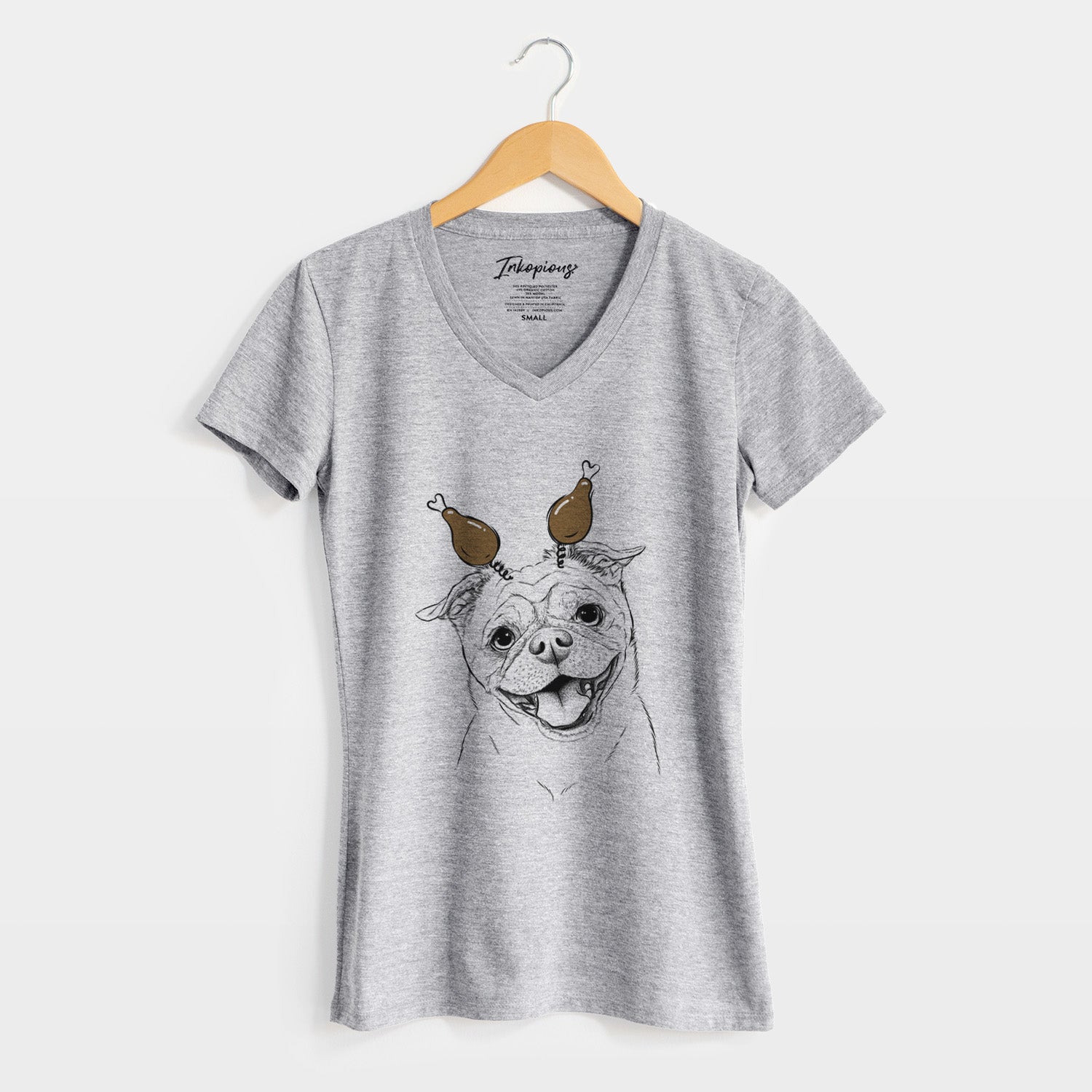 Thanksgiving Riley the Chug - Women's Perfect V-neck Shirt