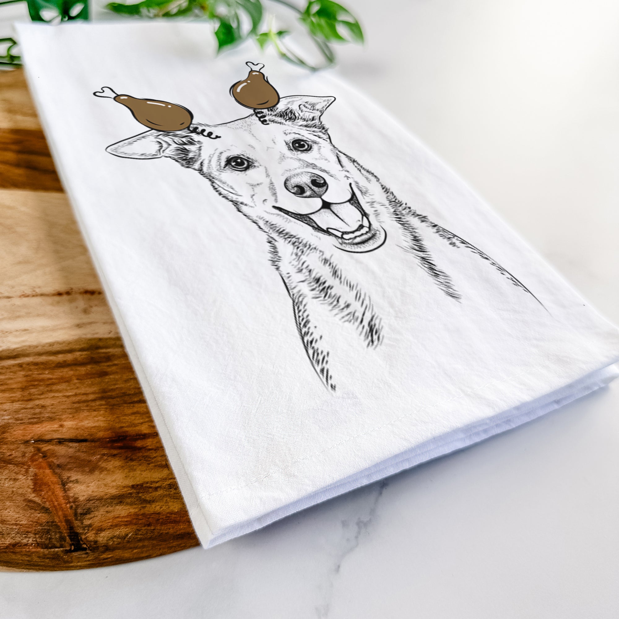 Rocco the Mixed Breed Tea Towel