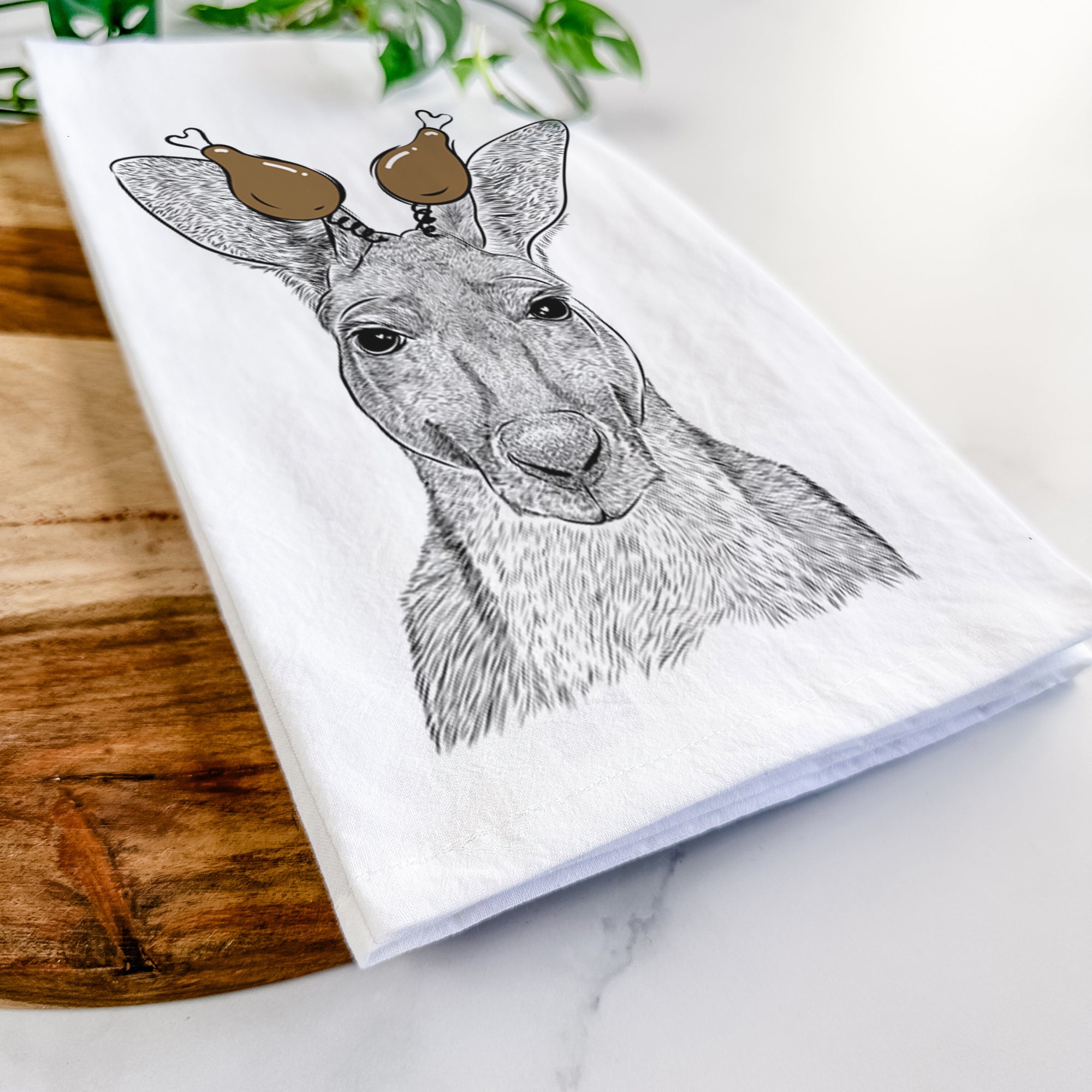 Roger the Red Kangaroo Tea Towel