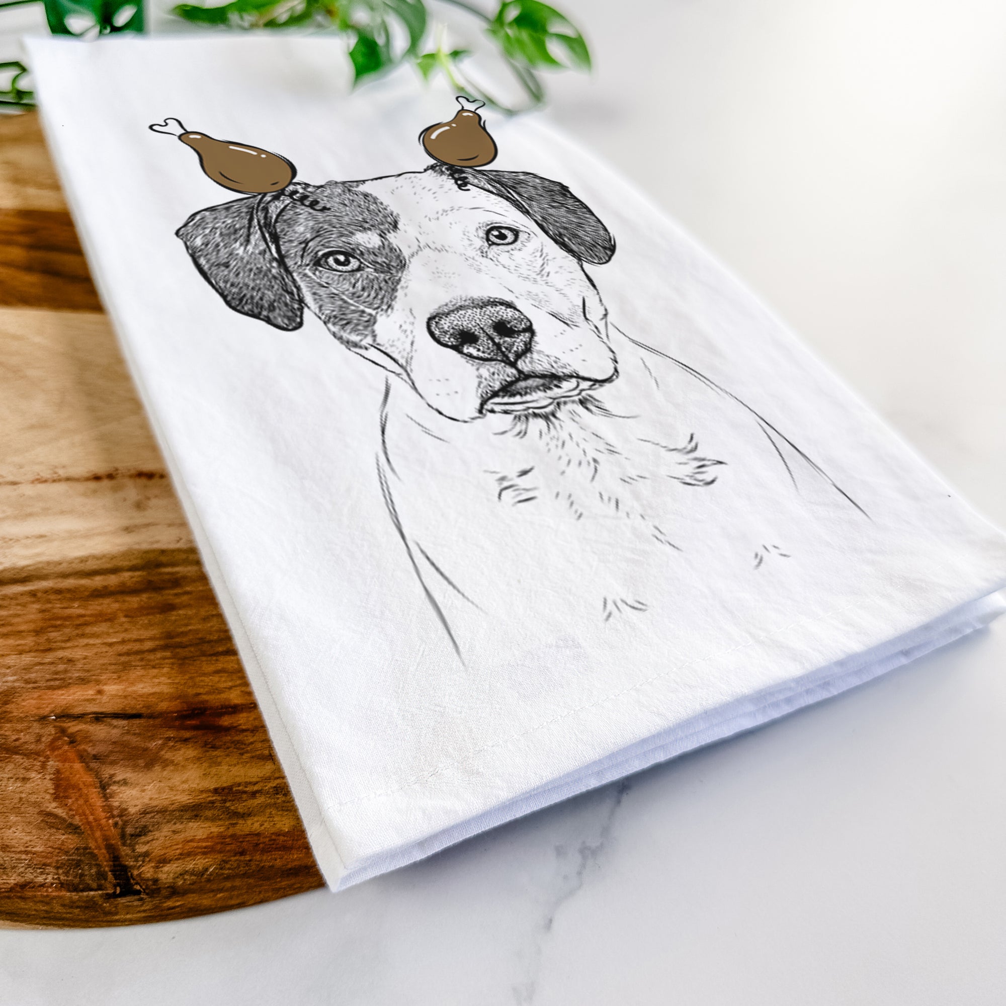 Ryleigh the Beagle Pitbull Mix Tea Towel