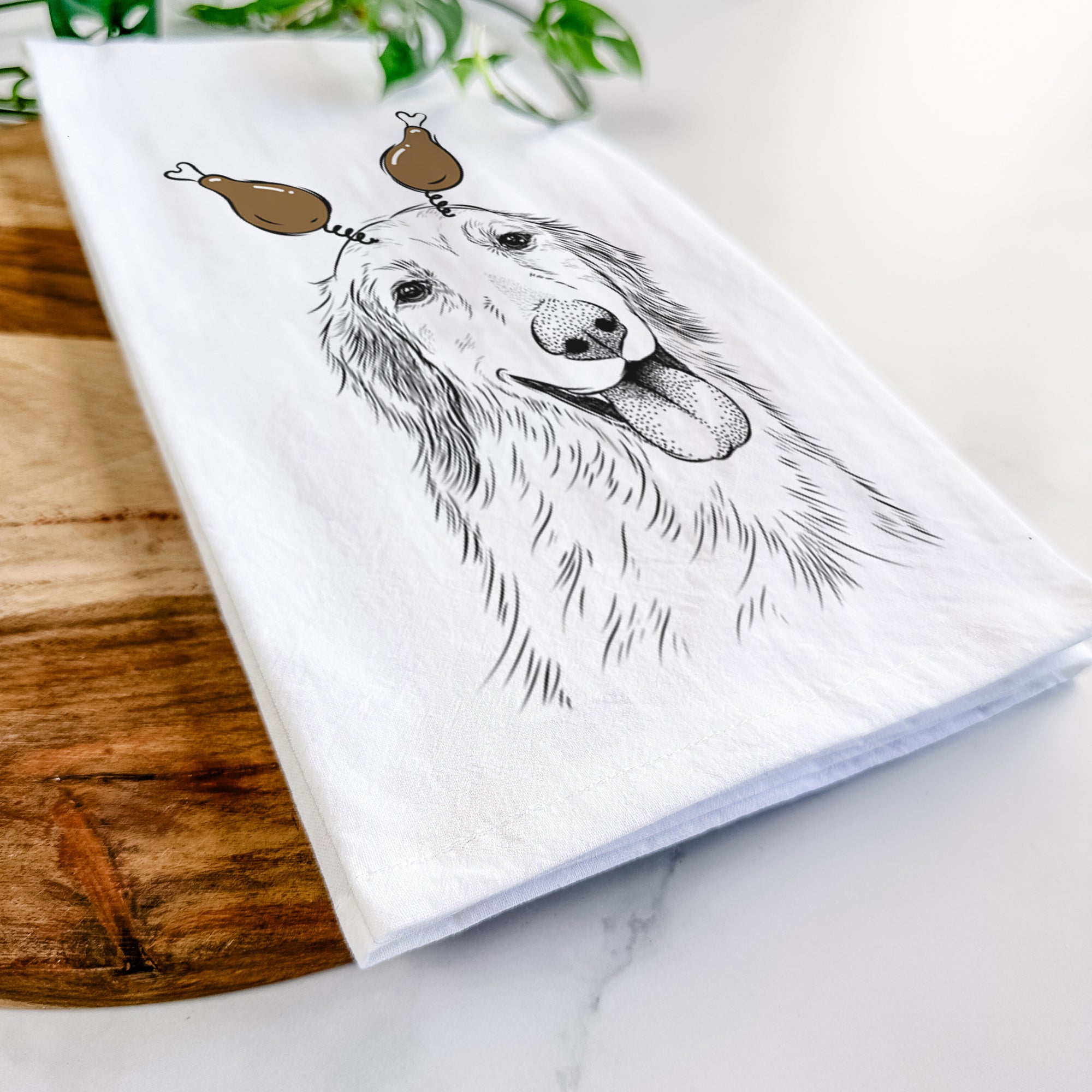 Shelby the Golden Retriever Tea Towel