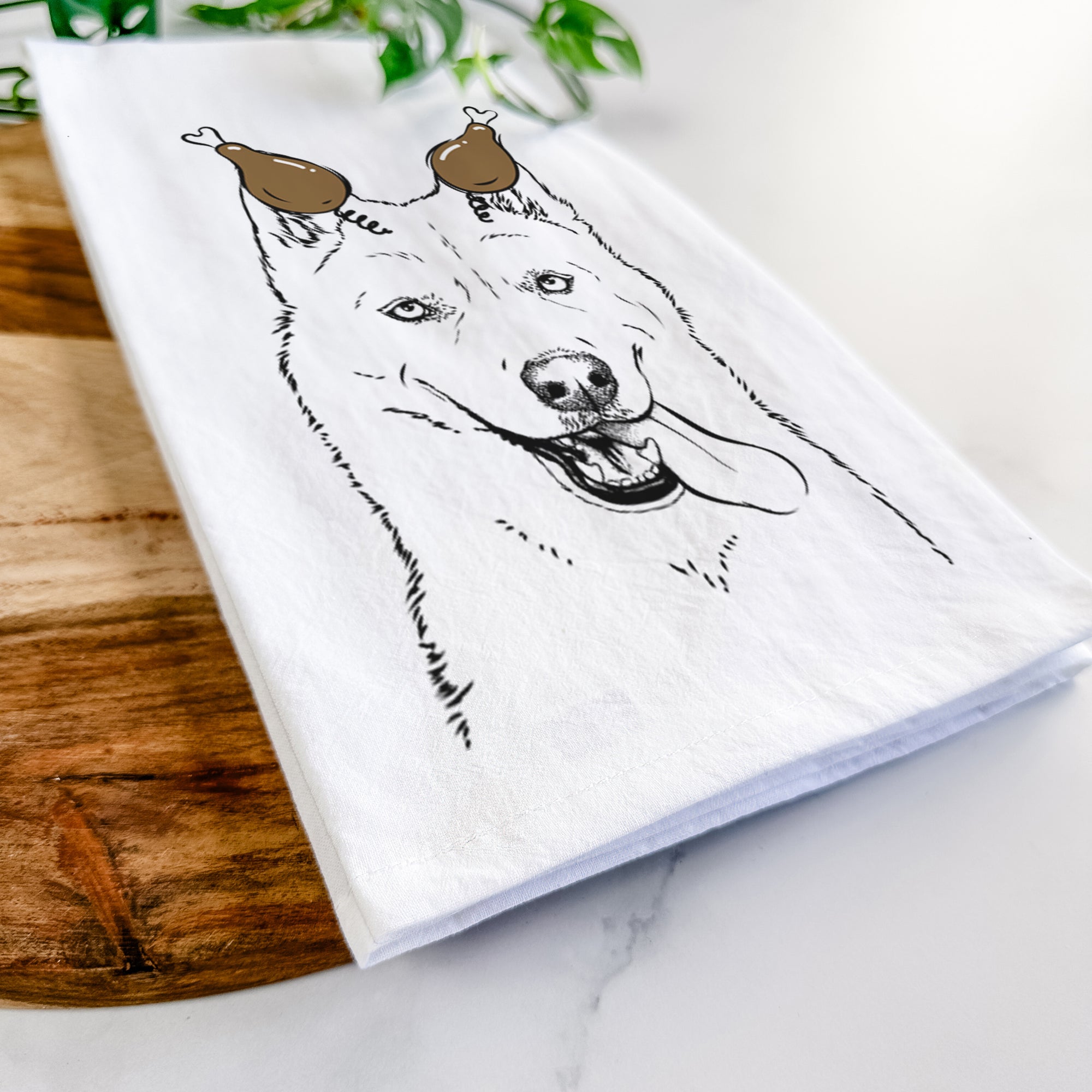 Sinatra  the Siberian Husky Tea Towel