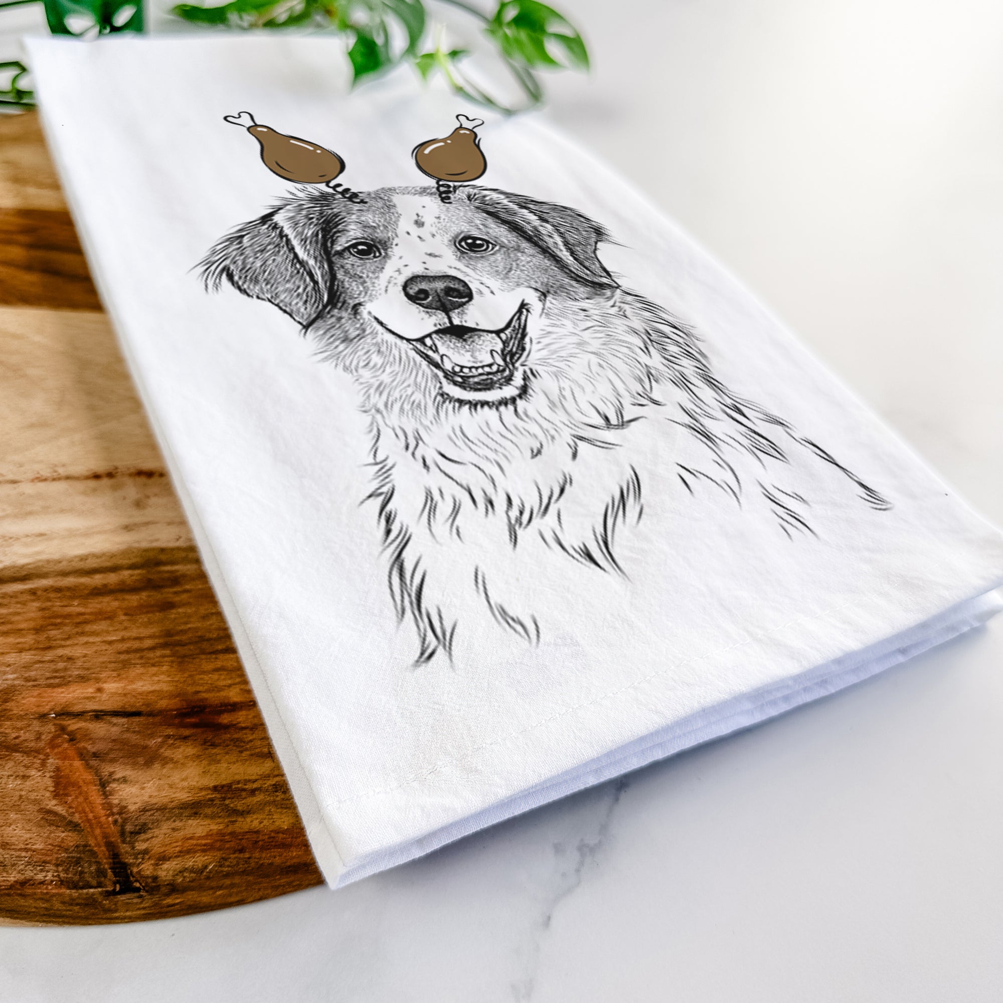 Sophie the Brittany Beagle Mix Tea Towel