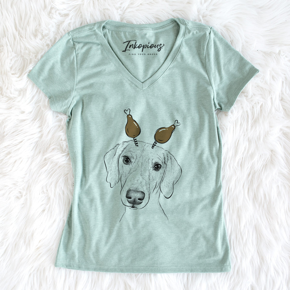 Thanksgiving Stanley the Foxhound - Women's Perfect V-neck Shirt