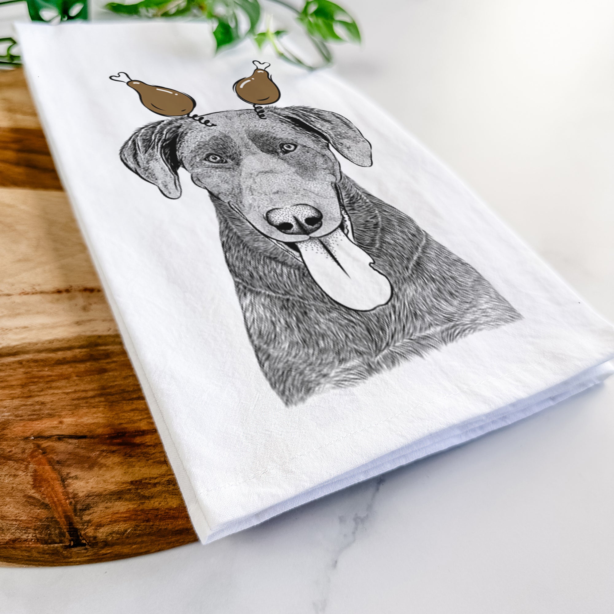 Tobes the Chocolate Lab Tea Towel