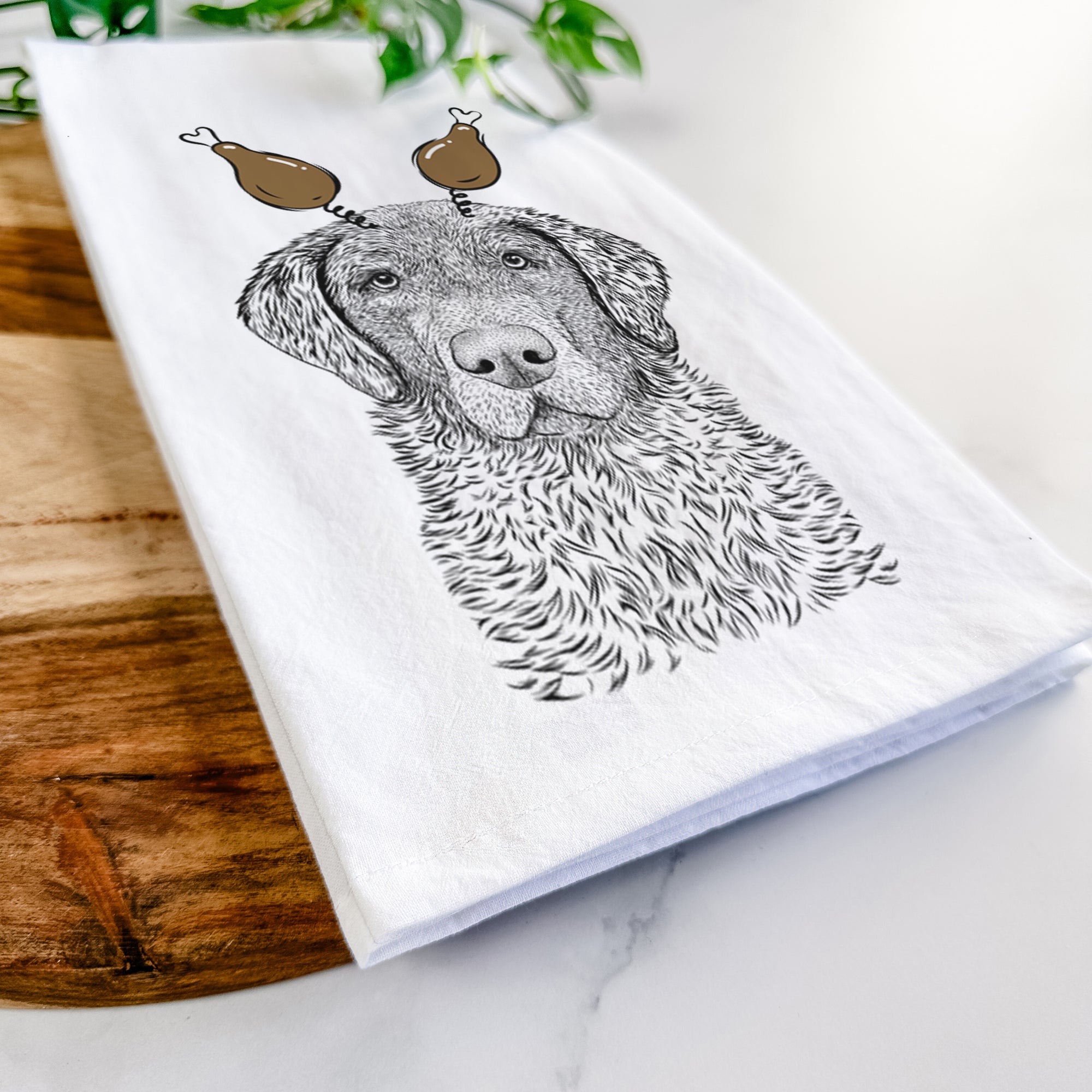 Whiskey the Chocolate Lab Tea Towel