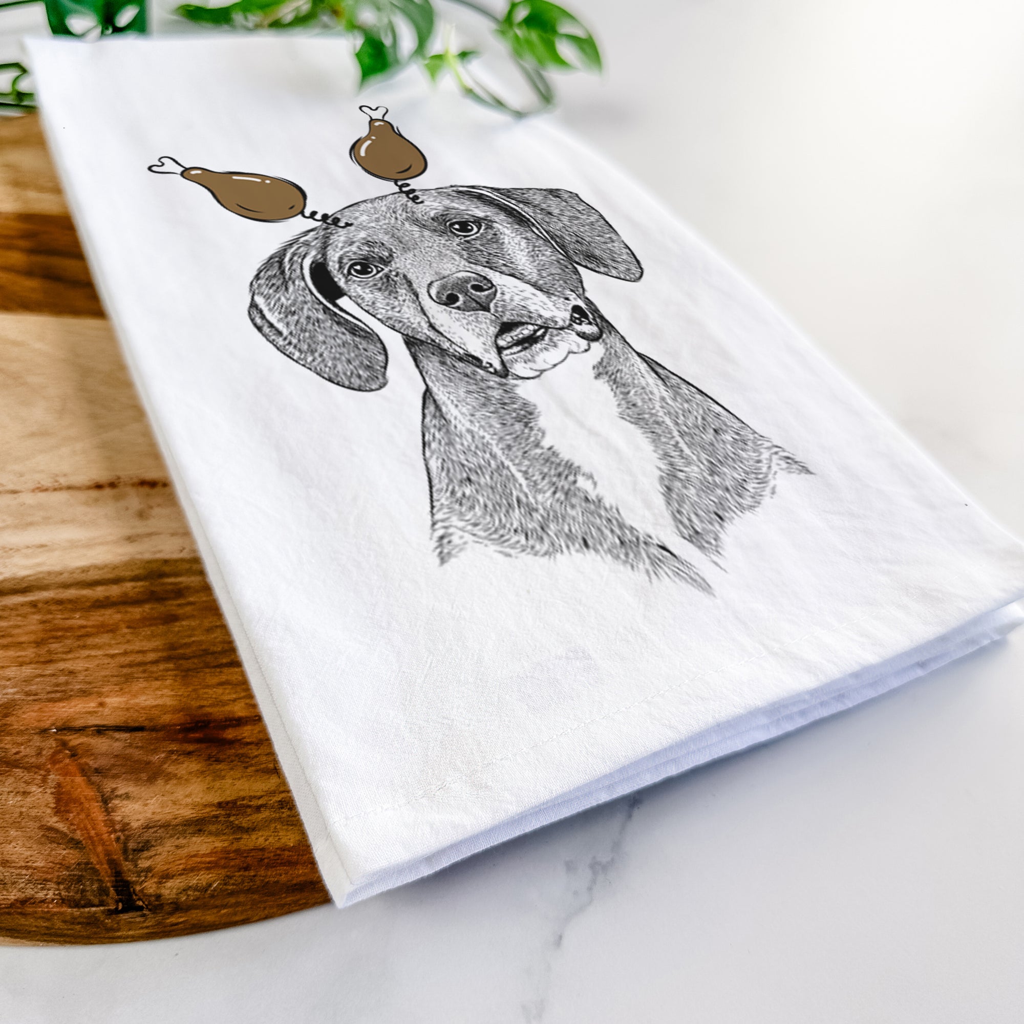 Zeena the Plott Hound Mix Tea Towel