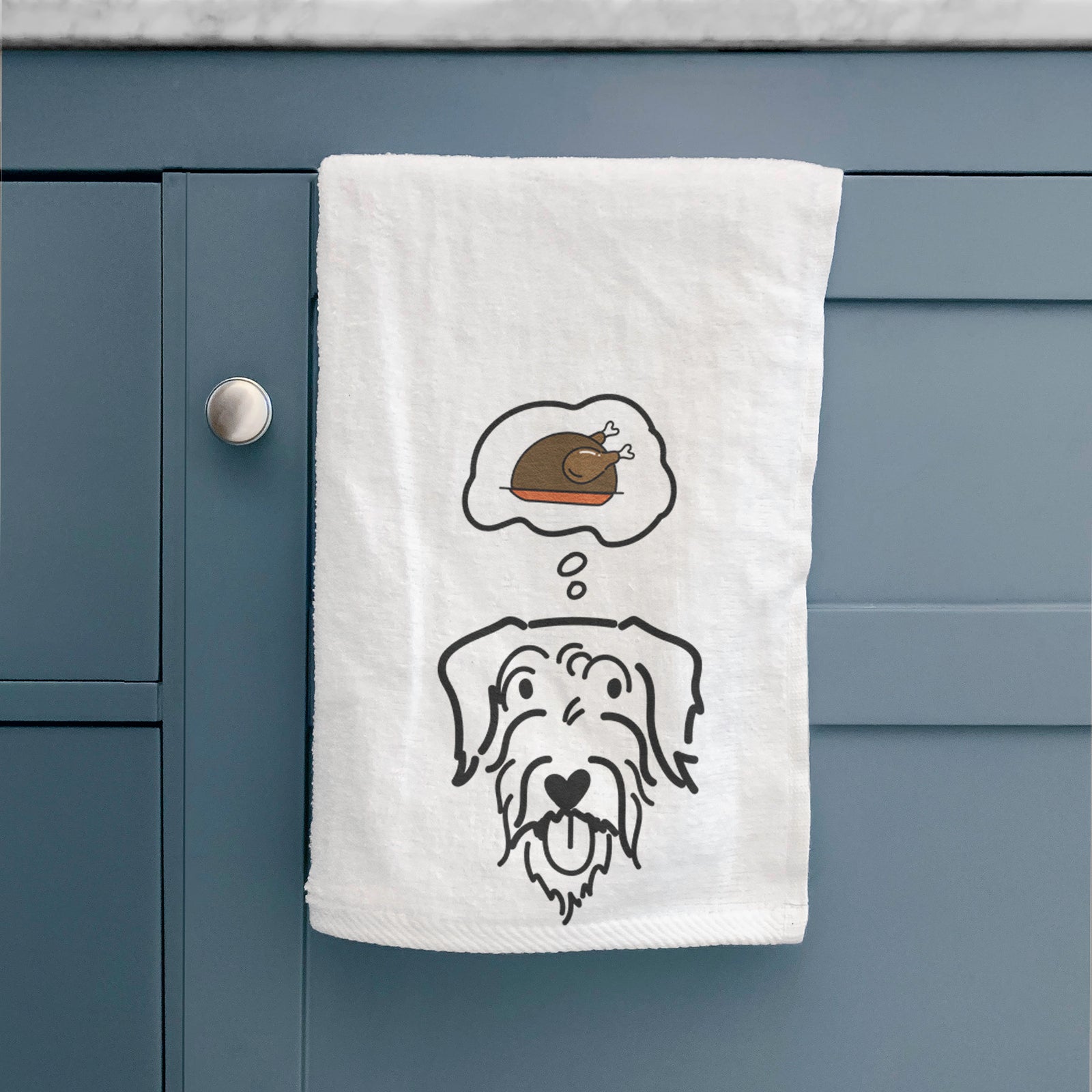 Turkey Thoughts Doodle - Dug - Decorative Hand Towel