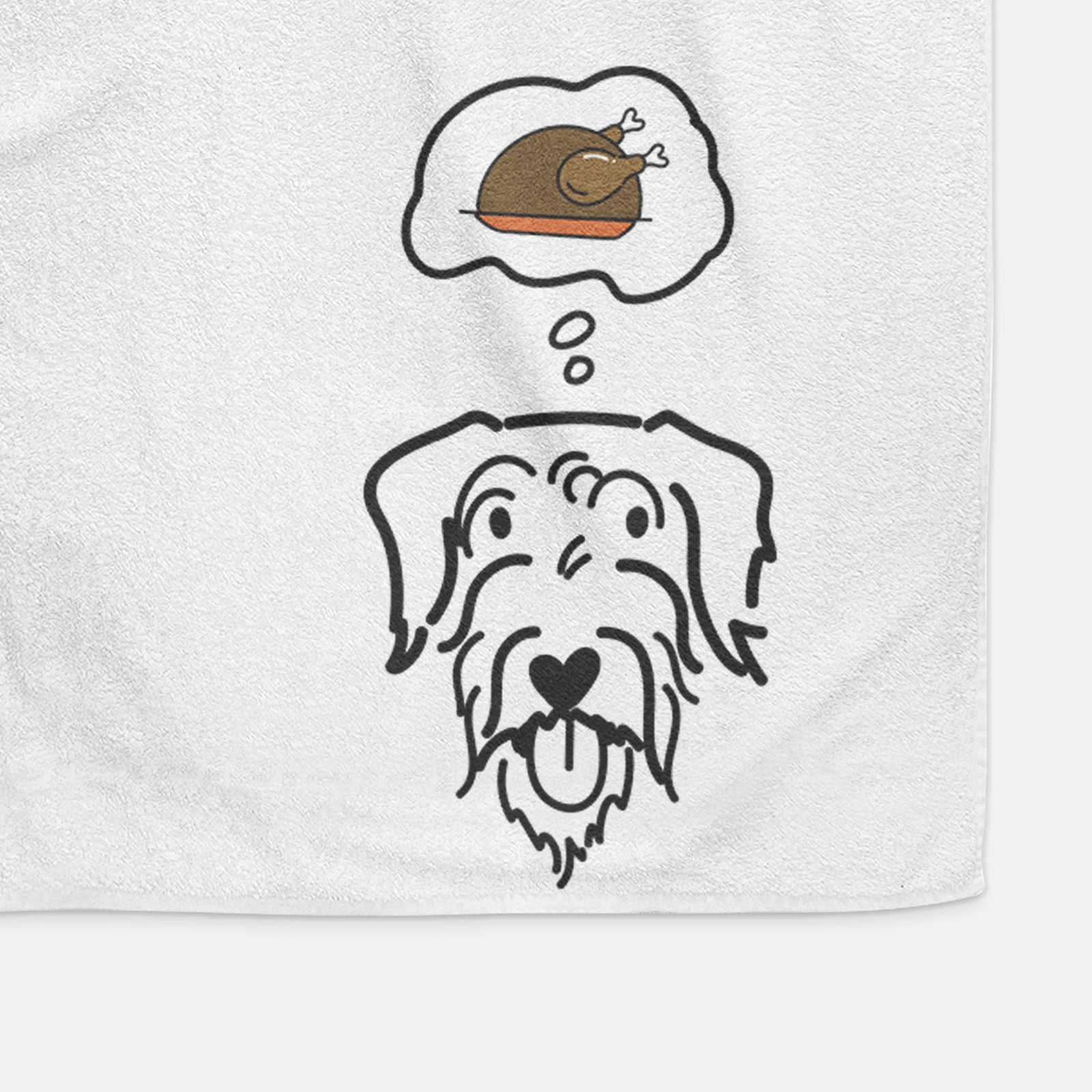 Turkey Thoughts Doodle - Dug - Decorative Hand Towel