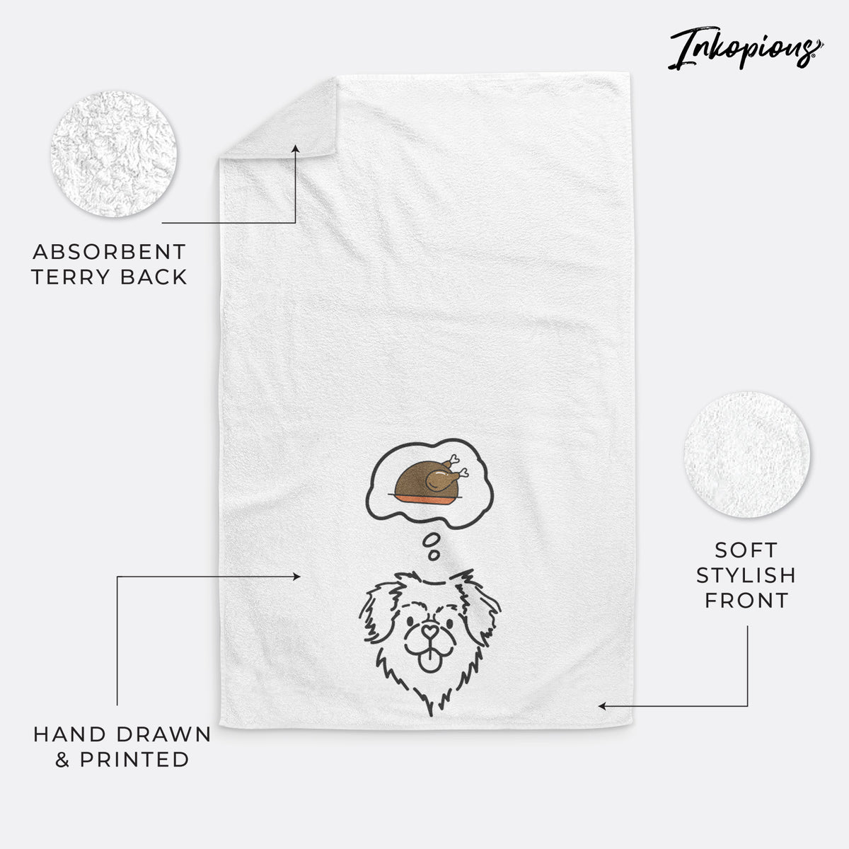 Turkey Thoughts Tibetan Spaniel - Jiji - Decorative Hand Towel