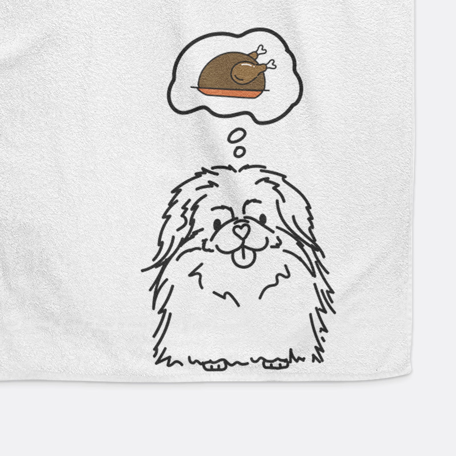 Turkey Thoughts Pekingese - Viv - Decorative Hand Towel
