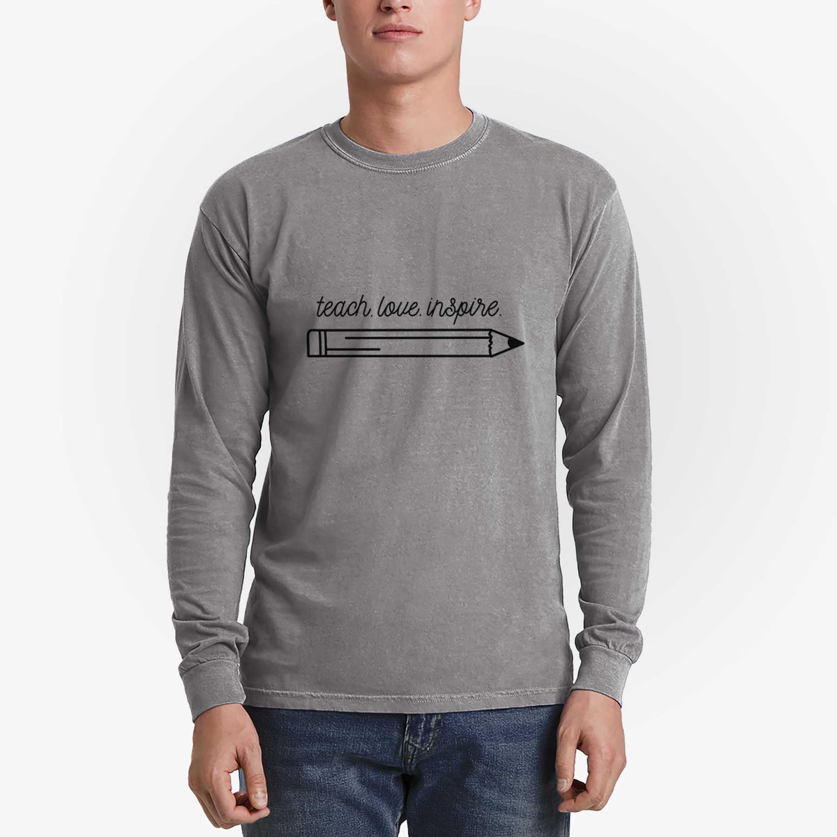 teach. love. inspire. - Men's Heavyweight 100% Cotton Long Sleeve