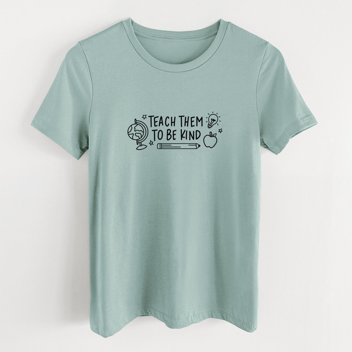 Teach Them To Be Kind - Women's Lightweight Relaxed Fit 100% Cotton Crewneck
