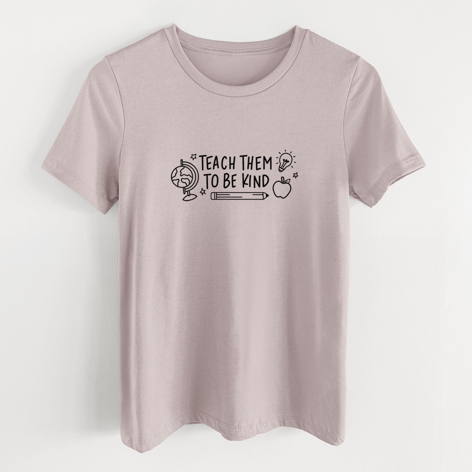 Teach Them To Be Kind - Women's Lightweight Relaxed Fit 100% Cotton Crewneck