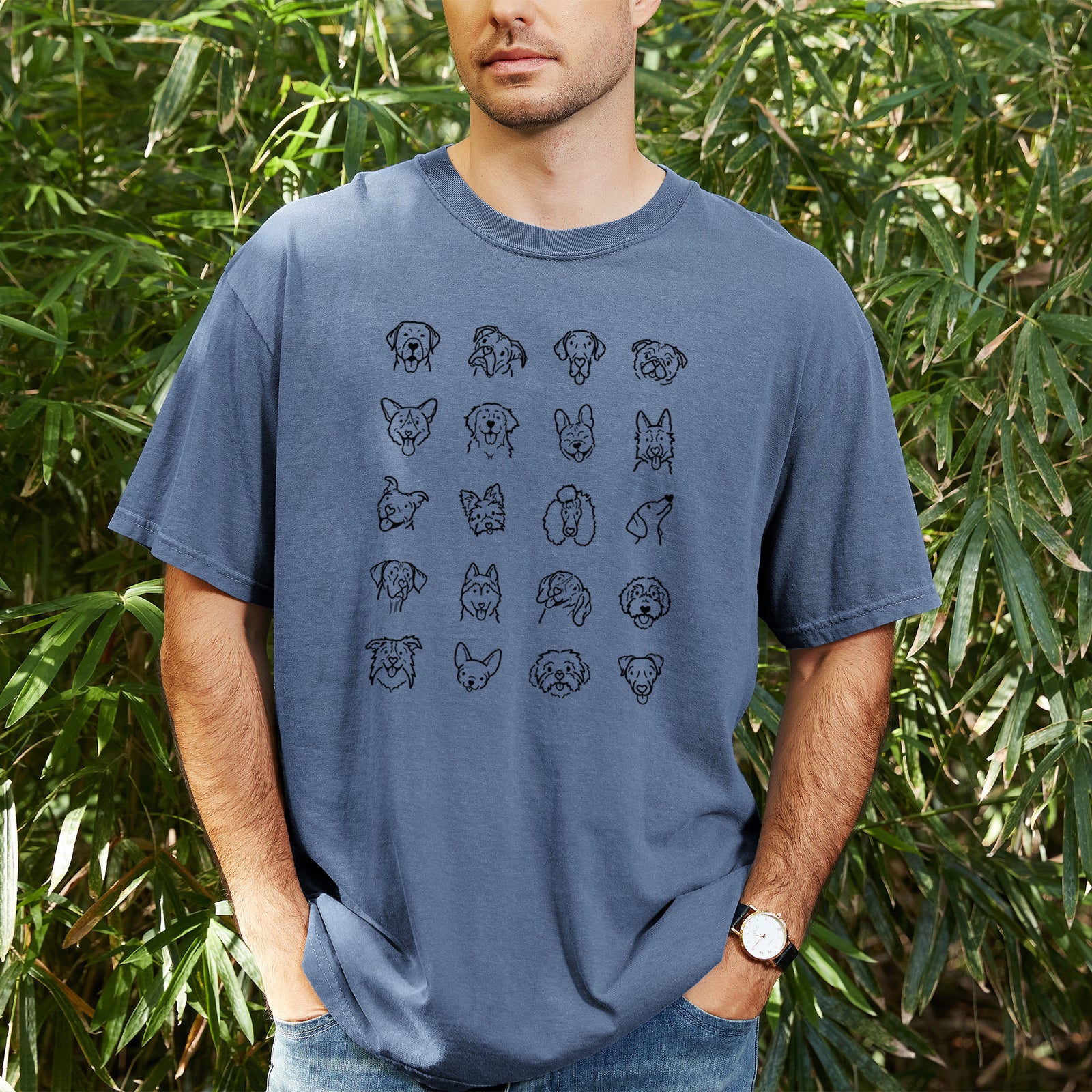 They Doggy Bunch - Unisex Comfort Colors Garment-Dyed Heavyweight T-shirt, worn by model