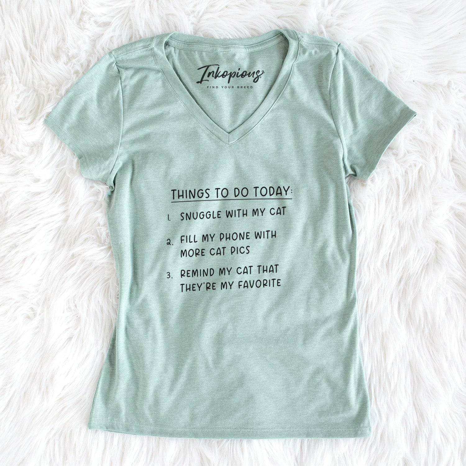 Things to Do Today - Snuggle with Cat - Women's Perfect V-neck Shirt