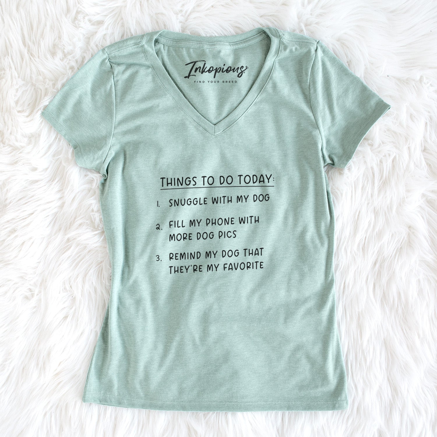 Things to Do Today - Snuggle with Dog - Women's Perfect V-neck Shirt