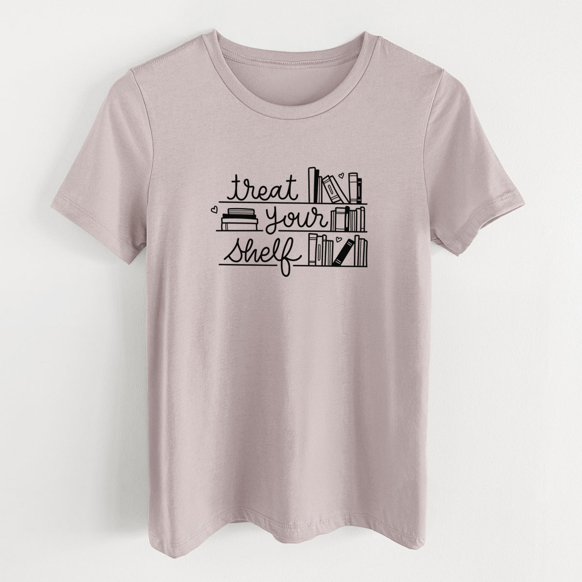 Treat Your Shelf - Book Pun - Women's Lightweight Relaxed Fit 100% Cotton Crewneck