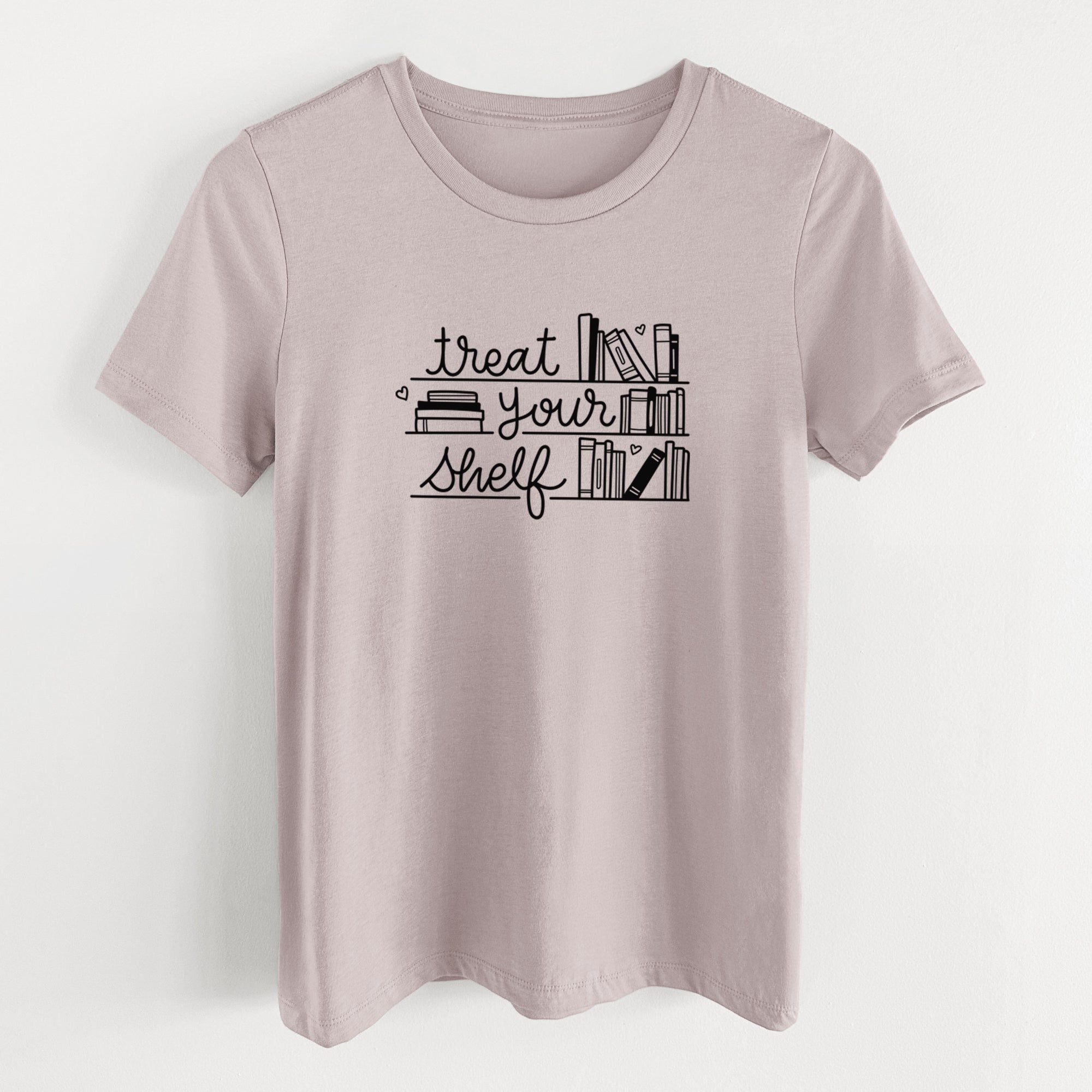 Treat Your Shelf - Book Pun - Women's Lightweight Relaxed Fit 100% Cotton Crewneck