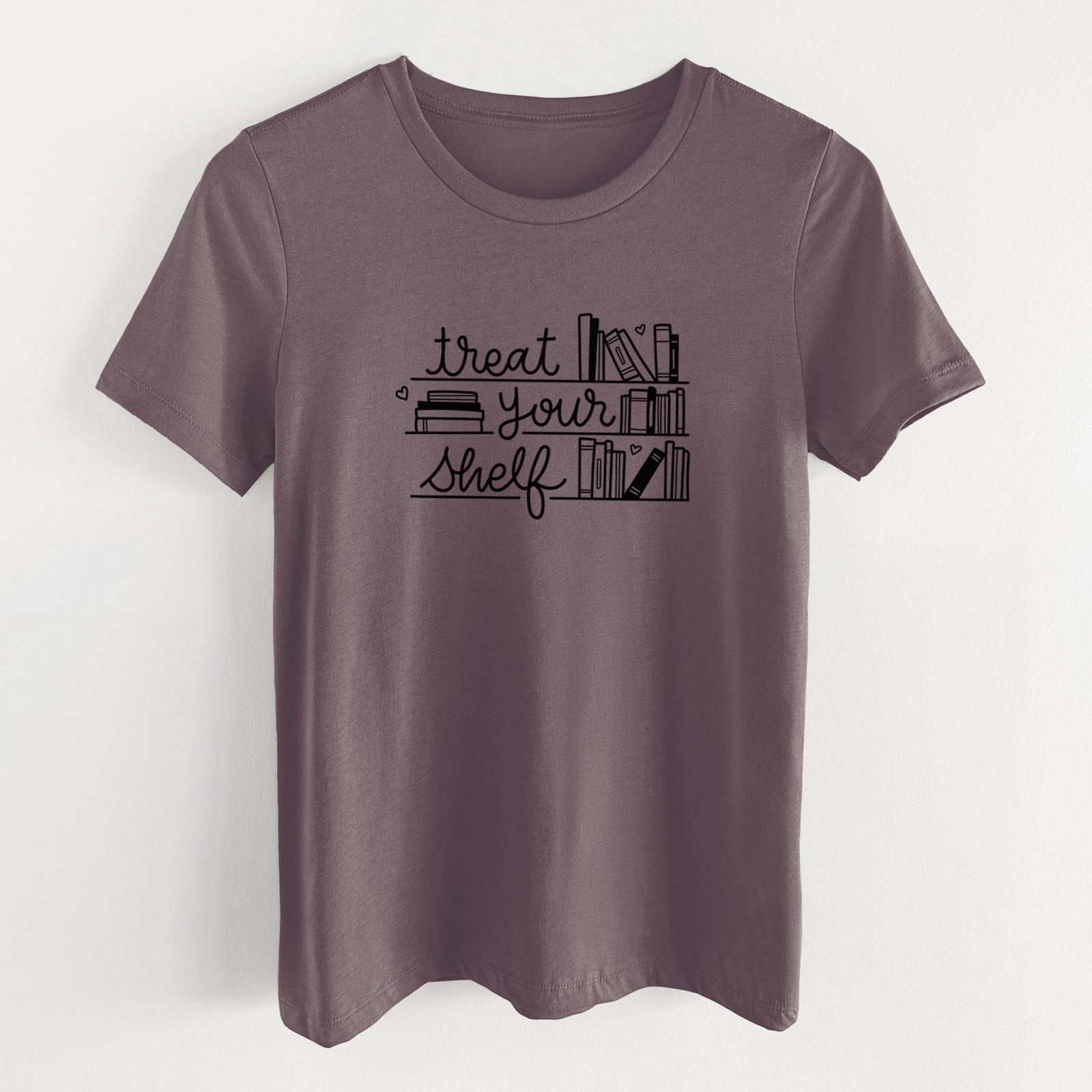 Treat Your Shelf - Book Pun - Women's Lightweight Relaxed Fit 100% Cotton Crewneck