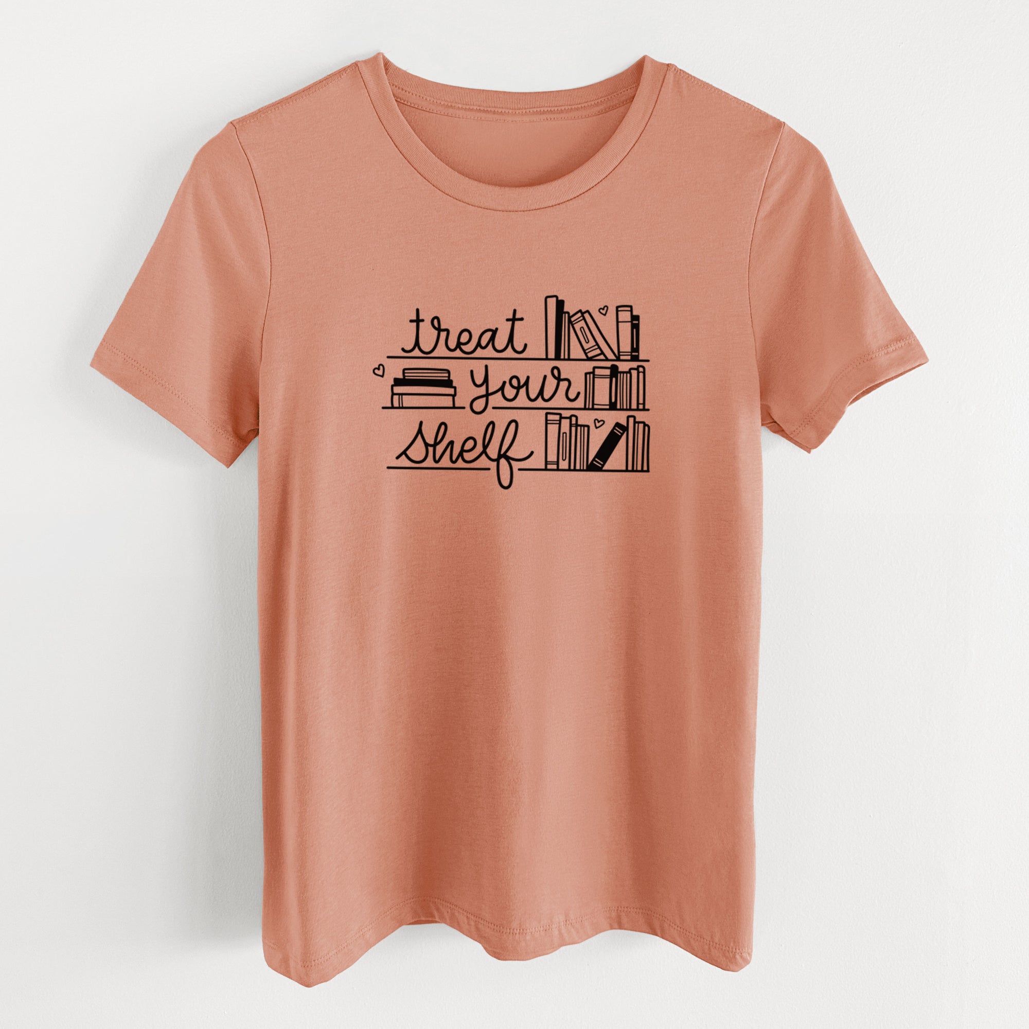 Treat Your Shelf - Book Pun - Women's Lightweight Relaxed Fit 100% Cotton Crewneck