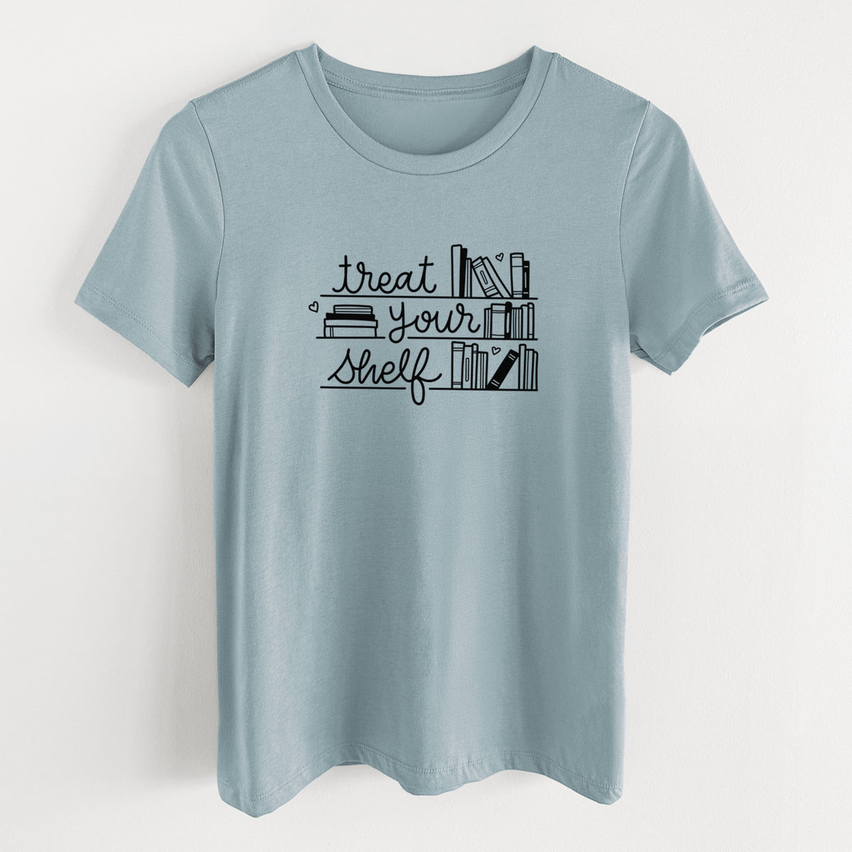Treat Your Shelf - Book Pun - Women's Lightweight Relaxed Fit 100% Cotton Crewneck