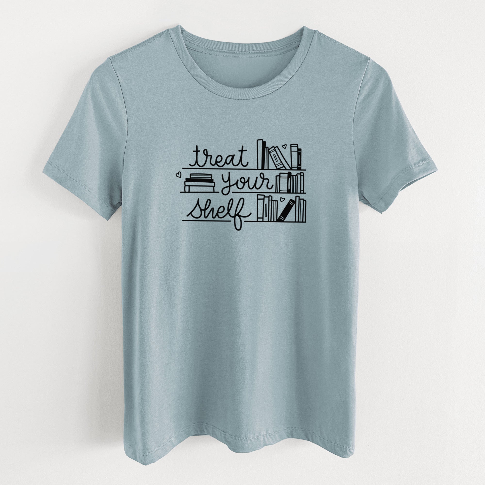 Treat Your Shelf - Book Pun - Women's Lightweight Relaxed Fit 100% Cotton Crewneck