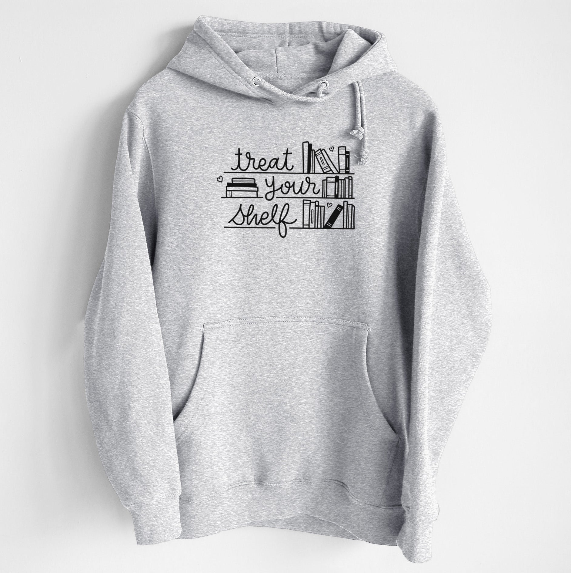 Treat Your Shelf - Book Pun - Heavyweight Fleece Hoodie