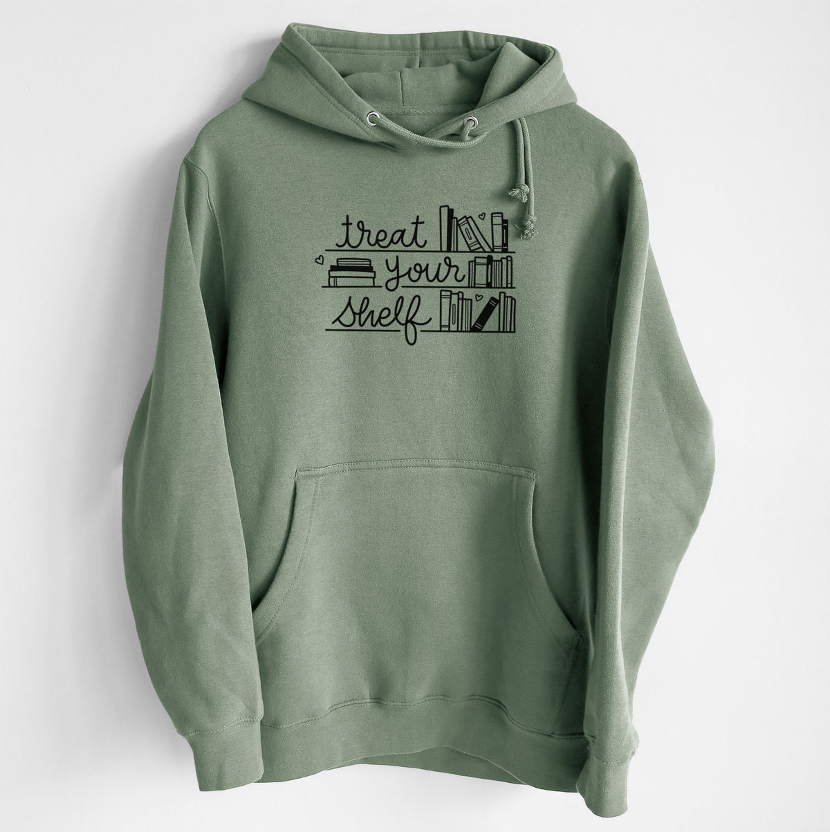Treat Your Shelf - Book Pun - Heavyweight Fleece Hoodie