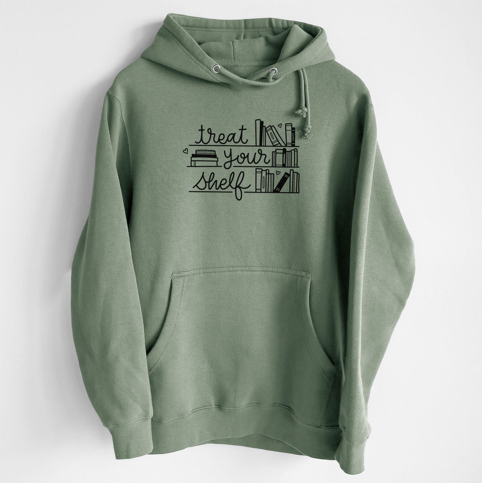 Treat Your Shelf - Book Pun - Heavyweight Fleece Hoodie