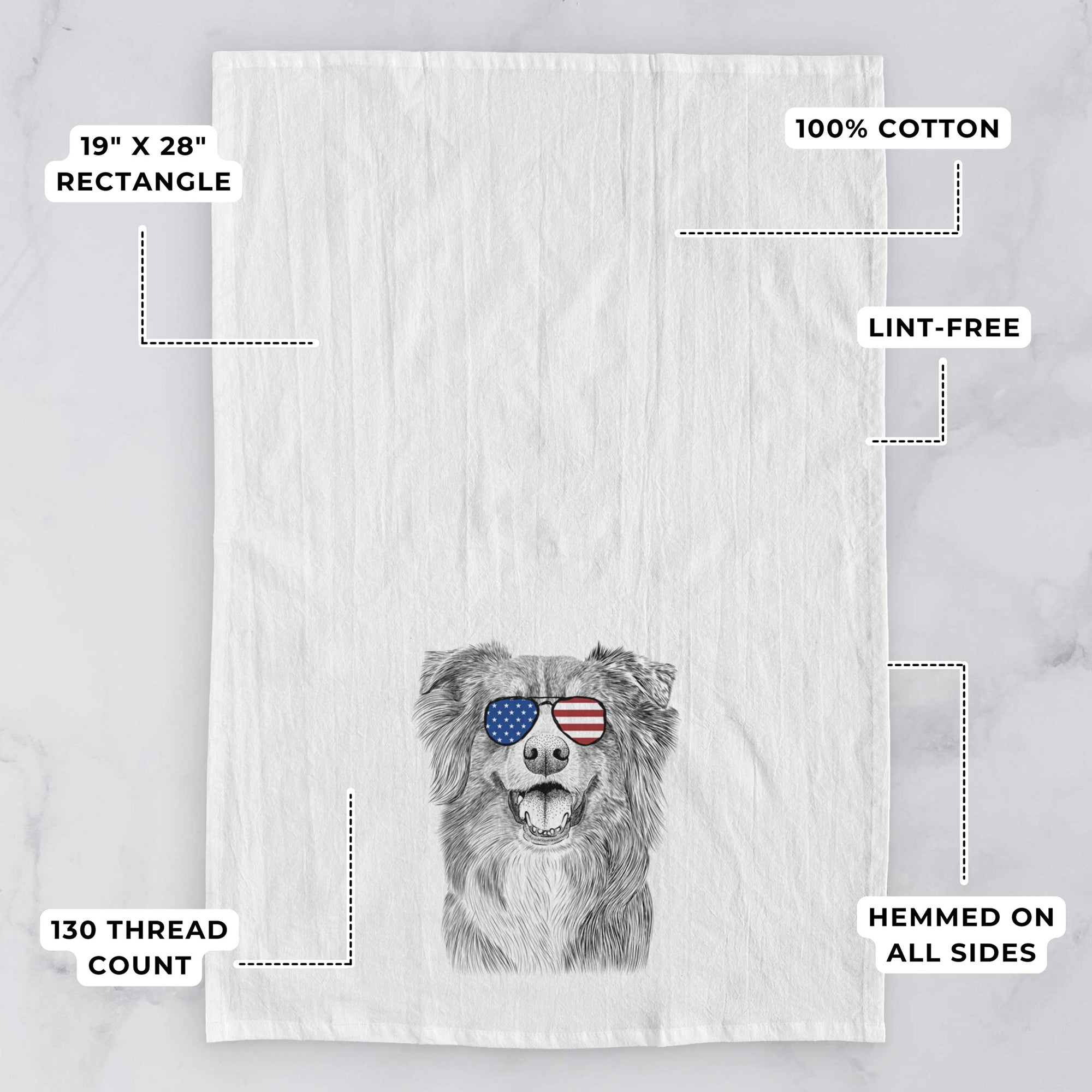 Aussie Parker the Australian Shepherd Tea Towel