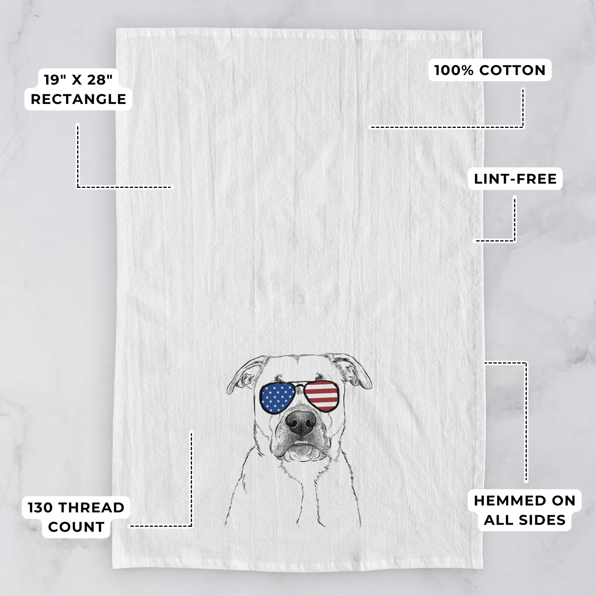 Abby the Boxer Beagle Mix Tea Towel