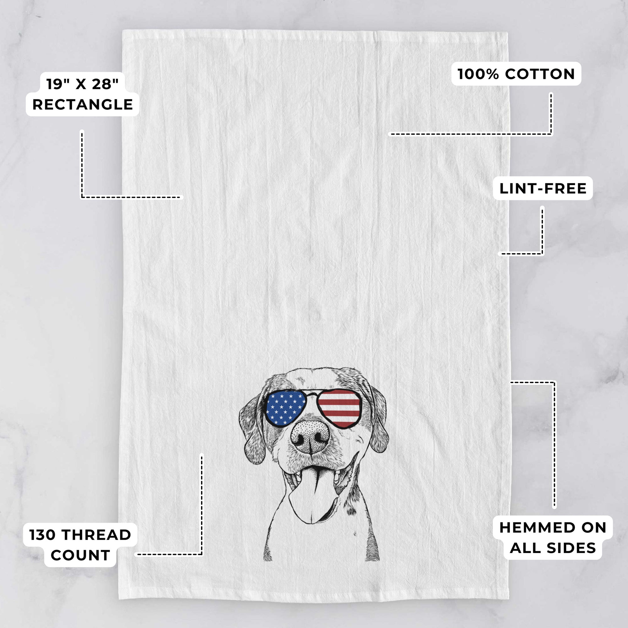 Ace Boogie the Mixed Breed Tea Towel