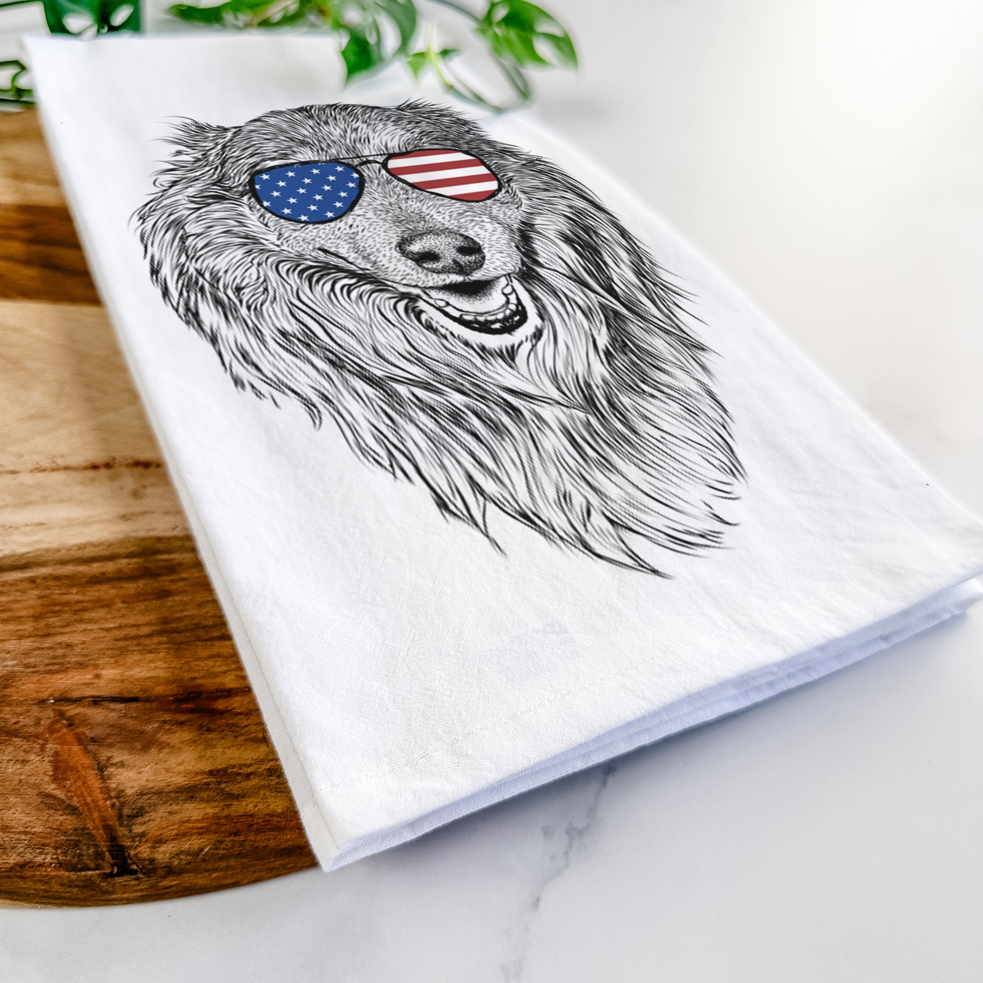 Addie the Collie Mix Tea Towel