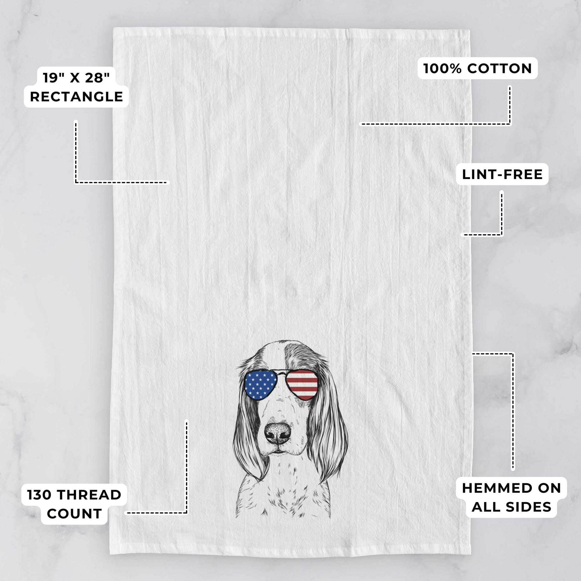 Aline the Irish Red and White Setter Tea Towel