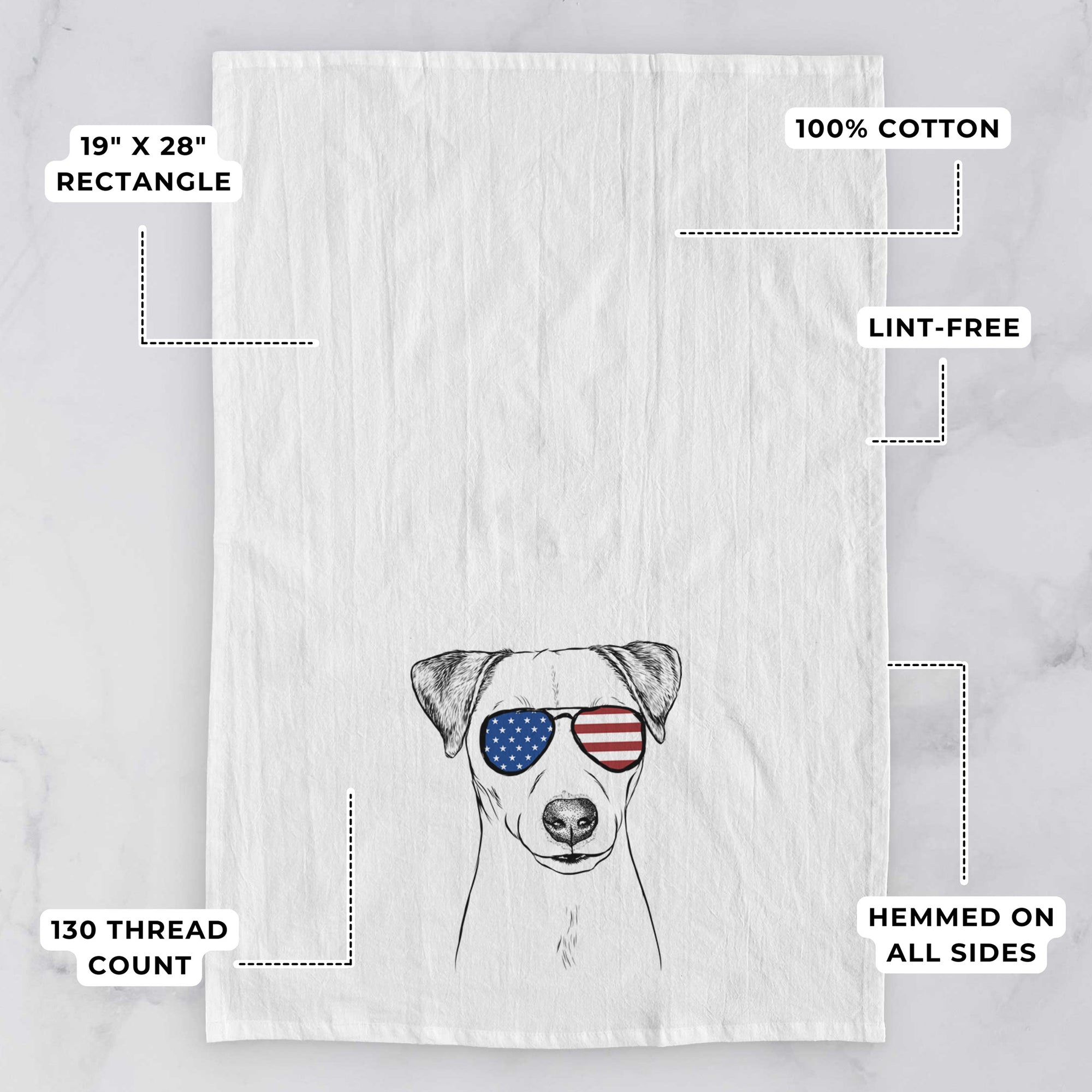 Ally the Jack Russell Terrier Tea Towel