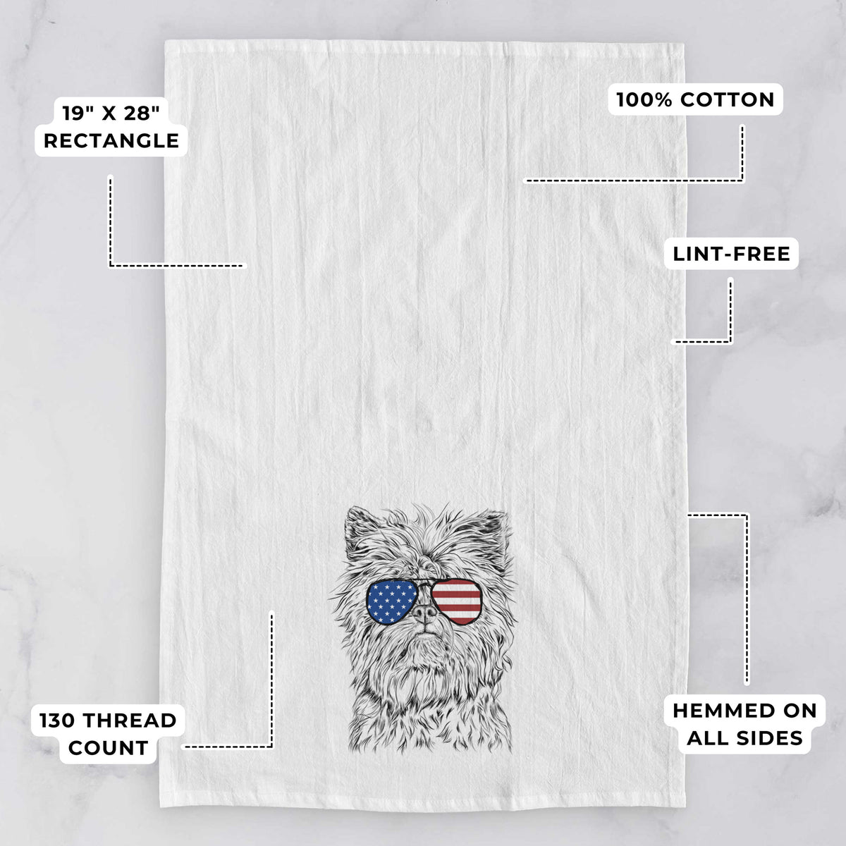 Alvin the Affenpinscher Tea Towel