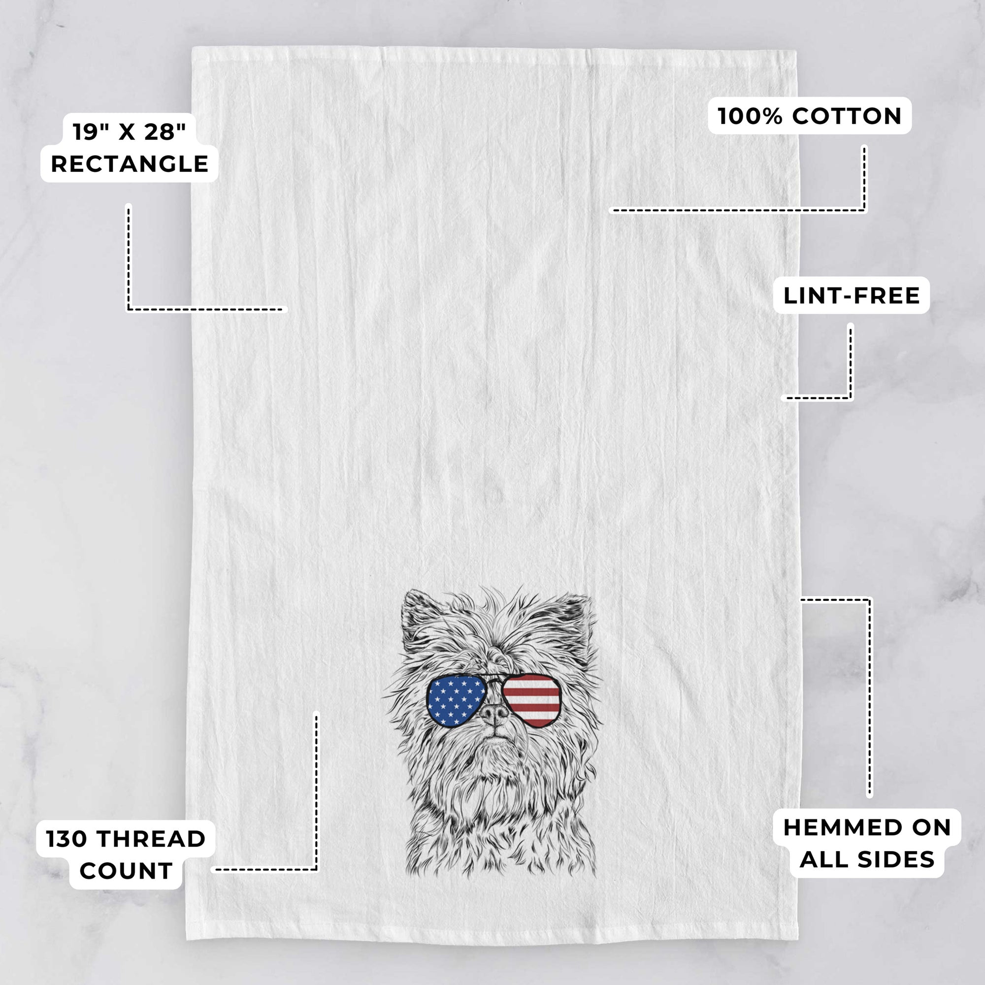 Alvin the Affenpinscher Tea Towel