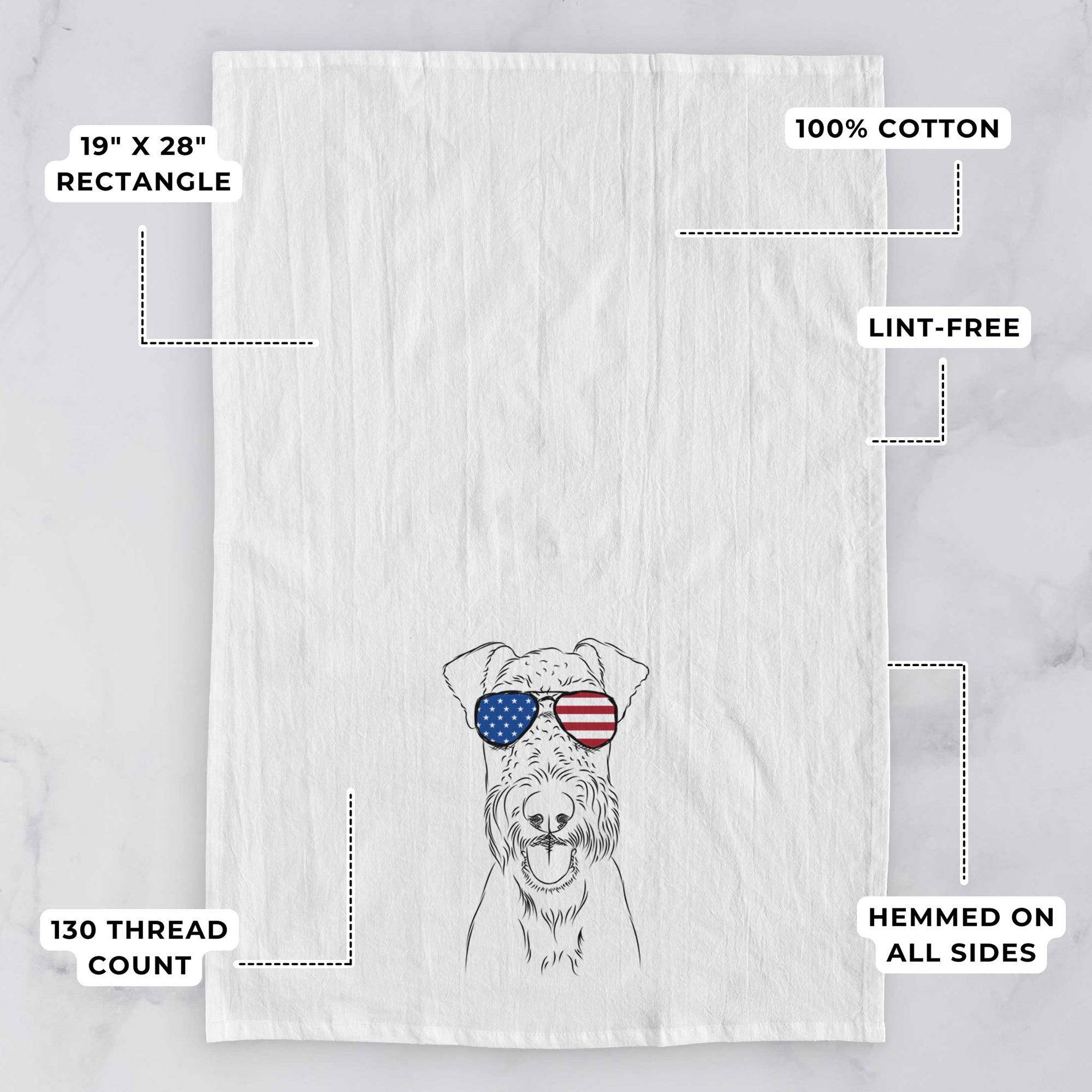 Andy the Airedale Terrier Tea Towel