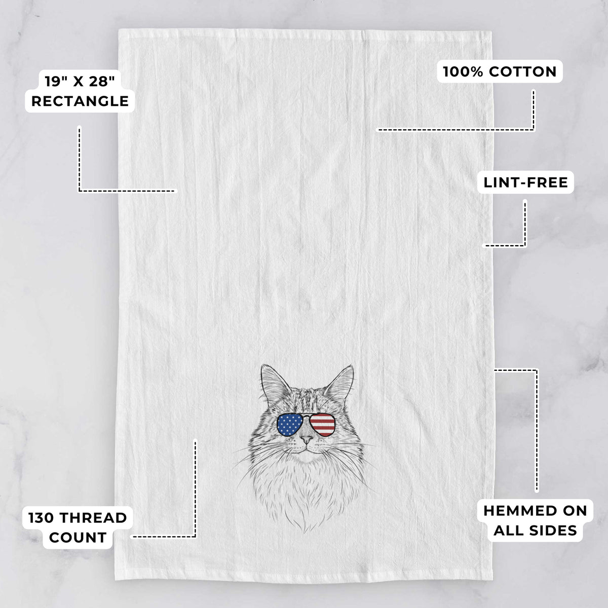 Angel the Maine Coon Cat Tea Towel