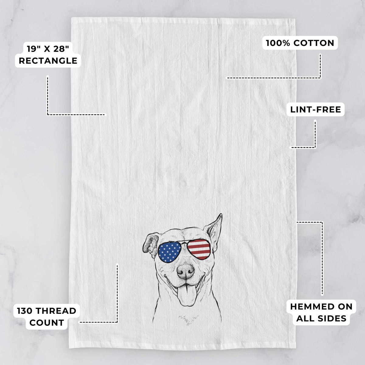 Annie Belle the Pitbull Mix Tea Towel