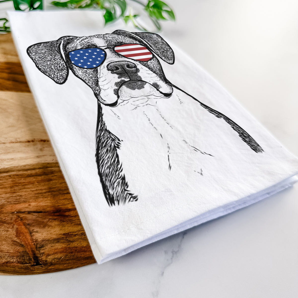 Annie the Boxer Tea Towel