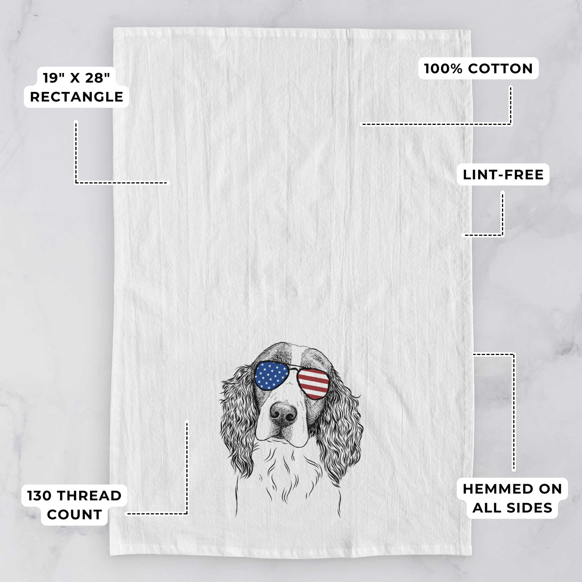 Annie the English Springer Spaniel Tea Towel